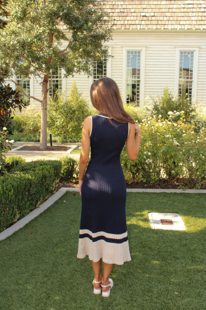 Carolina Navy Midi Dress