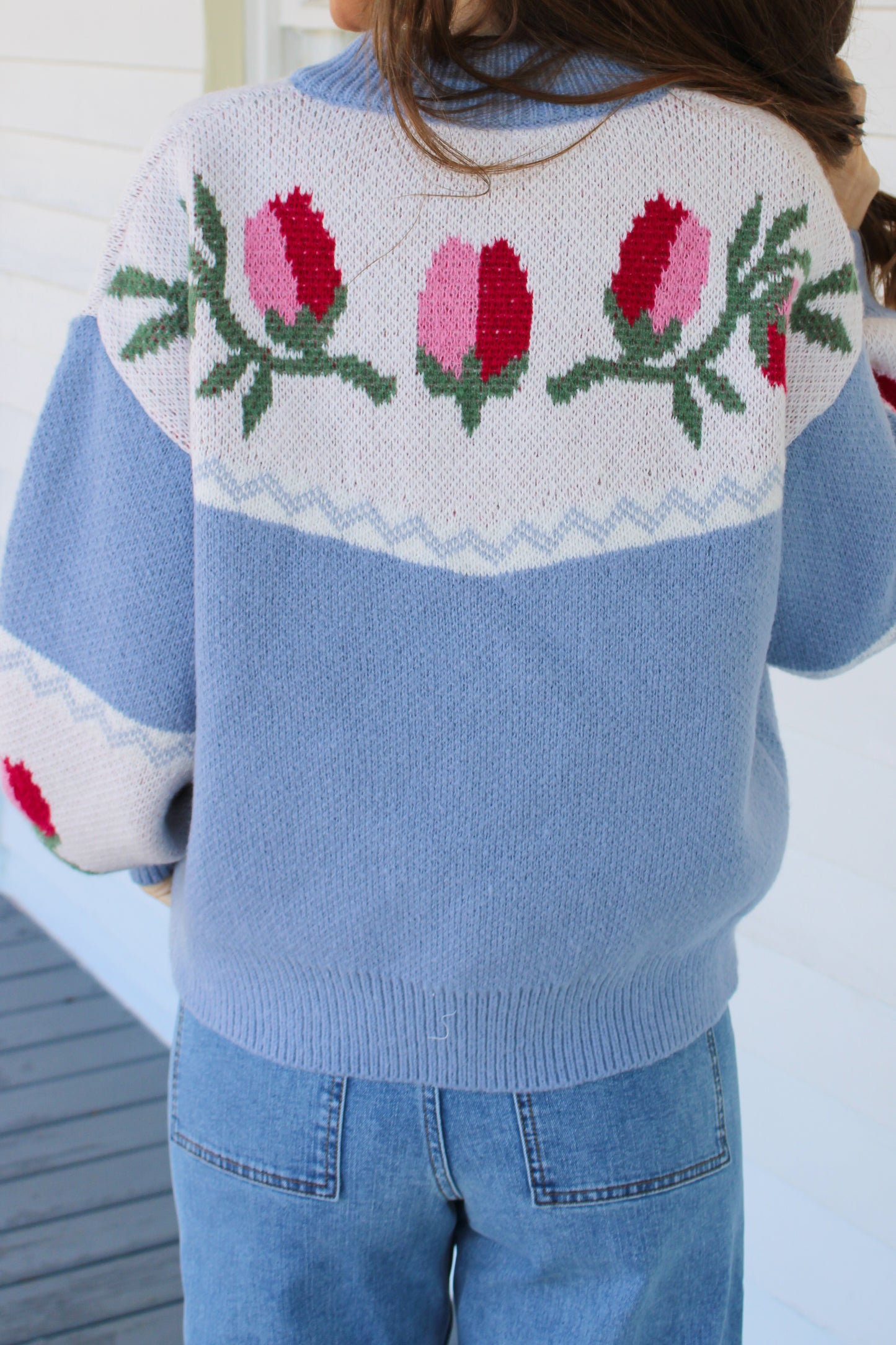 Grandma's Garden Knit Zip Up