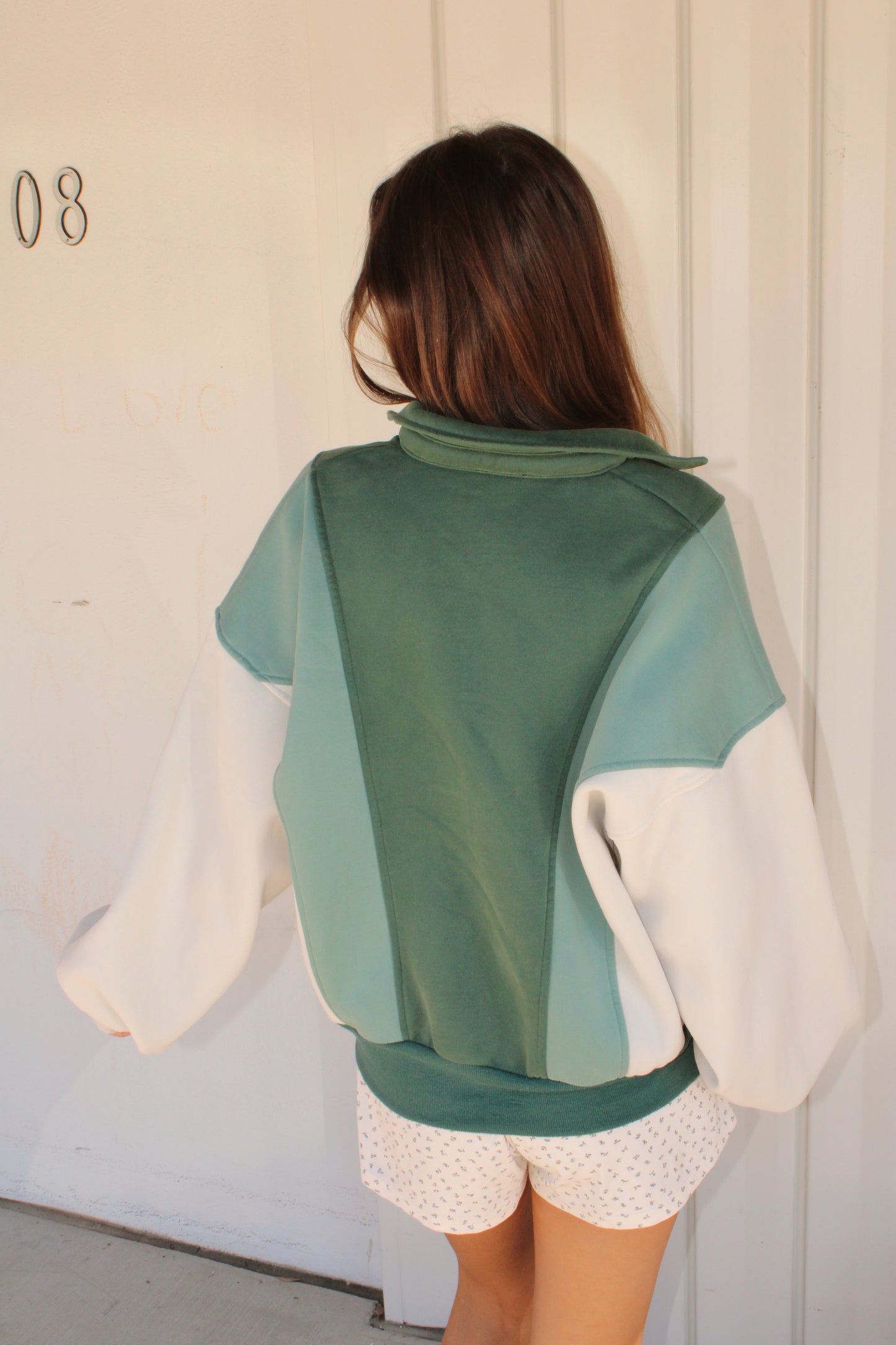 Lazy Day Pullover - Green Colorblock