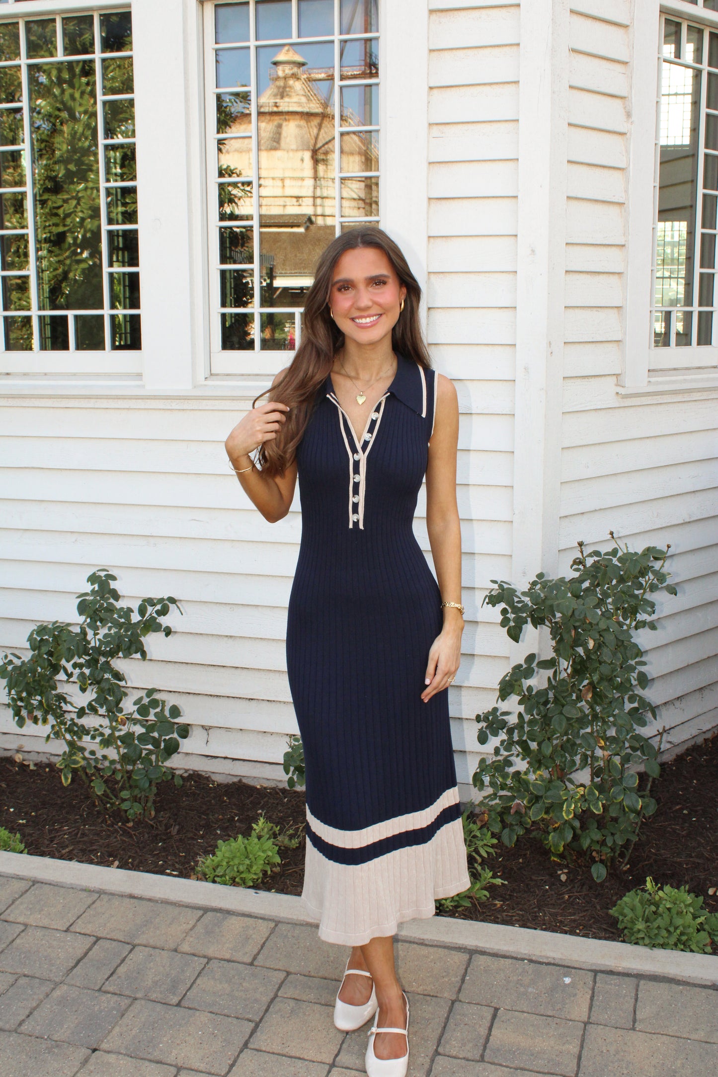 Carolina Navy Midi Dress