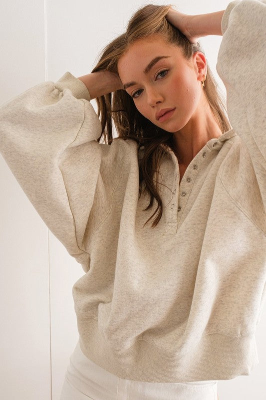 Lazy Day Pullover - Gray Melange