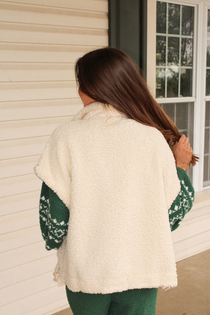 Teddy Blanket Vest - Cream