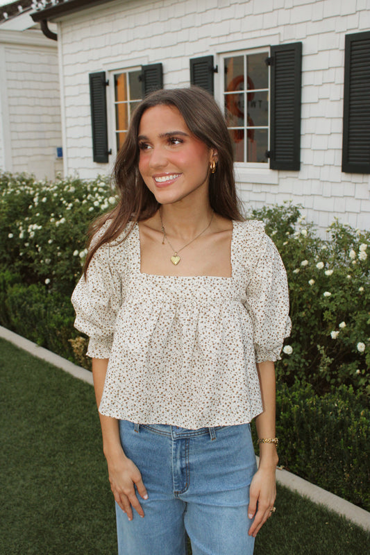 Marigold Floral Top